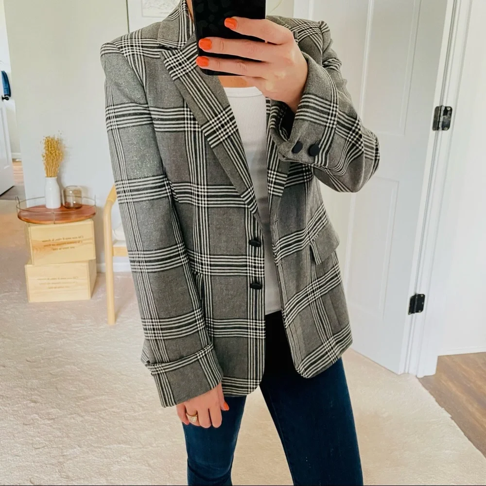 Alice + Olivia Pauline Blazer Jacket Grey XS House of Colour (HOC) Winter - Picture 1 of 4